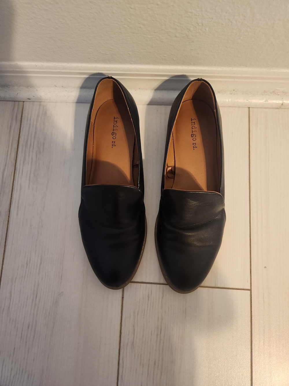 Indigo Black Slip-On Loafers with Rounded Toe